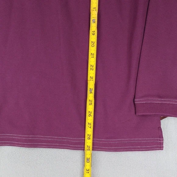 Tommy Bahama Polo Shirt Emfielder‎ Pique Embroidered Dark Purple LS Medium M